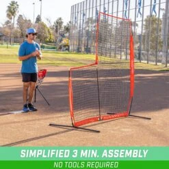 GoSports 7 Ft X 7 Ft Baseball & Softball L Screen -Passion Baseball BASB NET LSCREEN 01 InUse C