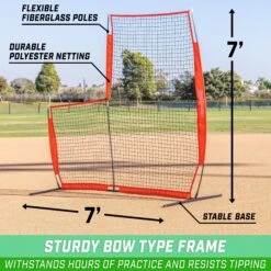 GoSports 7 Ft X 7 Ft Baseball & Softball L Screen -Passion Baseball BASB NET LSCREEN 01 InUse D
