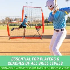 GoSports 7 Ft X 7 Ft Baseball & Softball L Screen -Passion Baseball BASB NET LSCREEN 01 InUse E