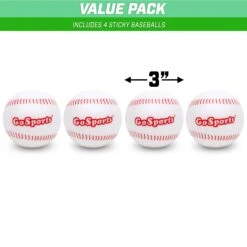 GoSports Pitch N Stick Replacement Baseballs - 4-Pack -Passion Baseball BASB PITCHNSTICK BALLS 4 Dimns