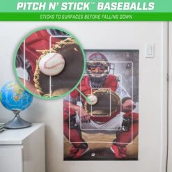 GoSports Pitch N Stick Replacement Baseballs - 4-Pack -Passion Baseball BASB PITCHNSTICK BALLS 4 LIFESTYLE 42