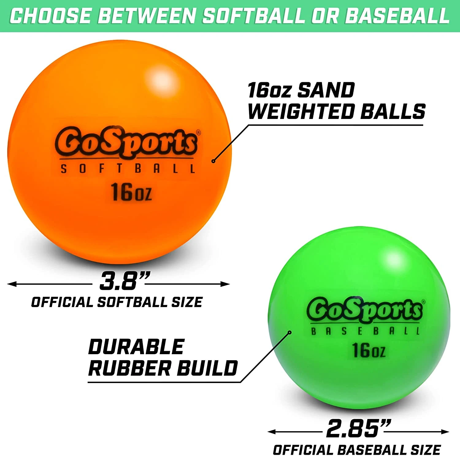 GoSports 3.82" Weighted Training Softballs - 6-Pack 5 GoSports 3.82" Weighted Training Softballs - 6-Pack - Image 3