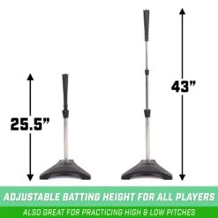 GoSports Baseball & Softball Pro Batting Tee 12 GoSports Baseball & Softball Pro Batting Tee -Passion Baseball BASB TESS PRO 01 Heights