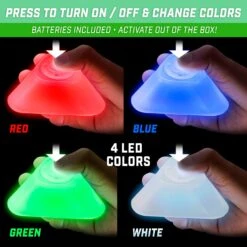 GoSports Modern Light Up Cones - 6 Pack 9 GoSports Modern Light Up Cones - 6 Pack -Passion Baseball CONE LED TRI 64colors2