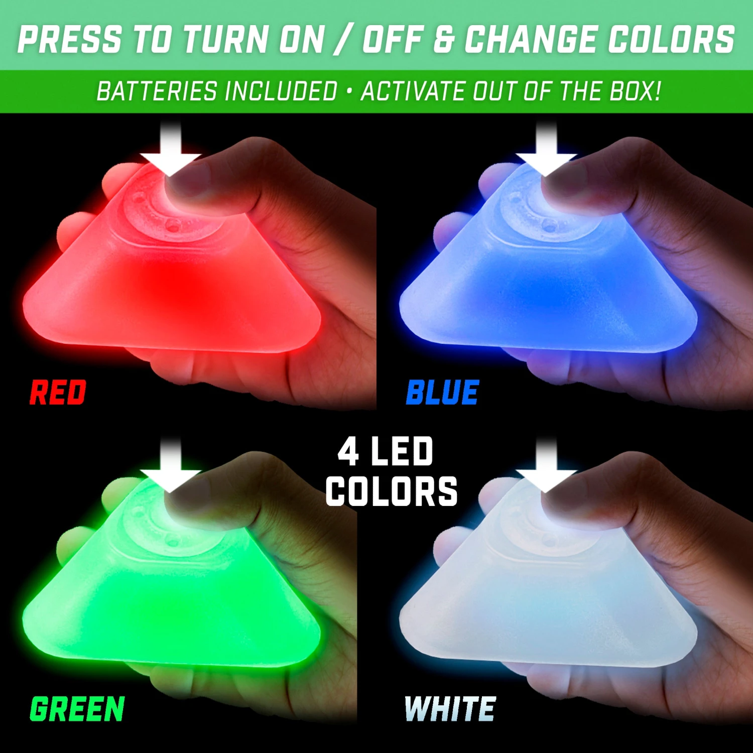 GoSports Modern Light Up Cones - 6 Pack 5 GoSports Modern Light Up Cones - 6 Pack - Image 3