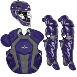 All-Star System7 Axis NOCSAE Adult Baseball Catcher's Package -Passion Baseball all star ckccpro1x pur 00030.1679475002