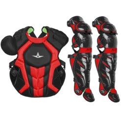 All-Star System7 Axis NOCSAE Adult Baseball Catcher's Gear Set -Passion Baseball all star s7ancplga nvygld 91389.1678170498