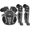 All-Star System7 Axis NOCSAE Intermediate Baseball Catcher's Gear Set -Passion Baseball all star s7ancplgi blk 56095.1674473302
