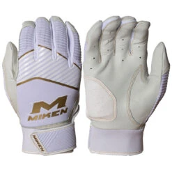 Miken Gold MBGGLD Baseball/Softball Batting Gloves -Passion Baseball miken mbggld wht 01 86947.1654284407