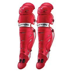 Easton Pro X Intermediate Baseball Catcher's Leg Guards -Passion Baseball pro x lg rd sl a165414rdsl front trans 01 43467.1666383700