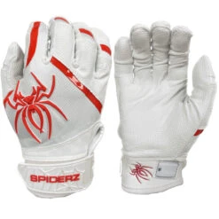 Spiderz 2023 PRO Adult Baseball/Softball Batting Gloves -Passion Baseball spiderz pro23 whtblksil 01 12535.1679474998